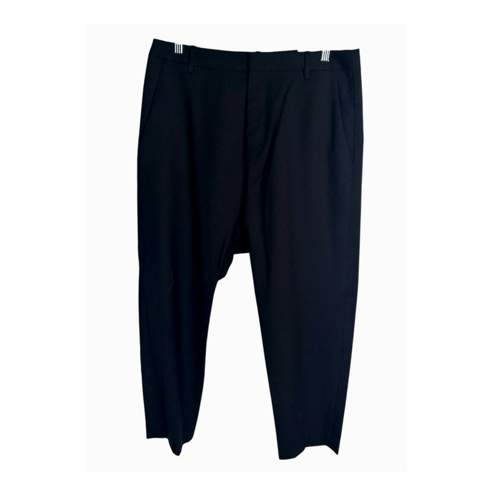 Nili Lotan 6 Paris Pants Drop Crotch Slouchy Trousers Cropped Jet Black $495 - Picture 3 of 7